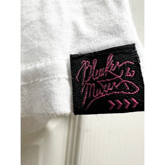 Bleecker & Mercer ALWAYS LIT puff patch logo tee woman’s sz L - Picture 6 of 7